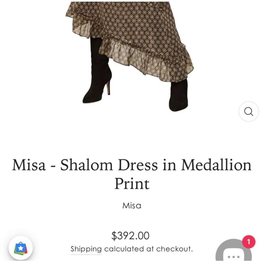 Misa Los Angeles Black and Brown High Low Dress- NWOT - Picture 2 of 8